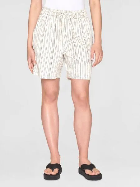 KnowledgeCotton Apparel KnowledgeCotton Apparel Shorts STRIPED POSEY aus Bio-Baumwolle, Natur (brown stripe), – Produktbild 1 von 4