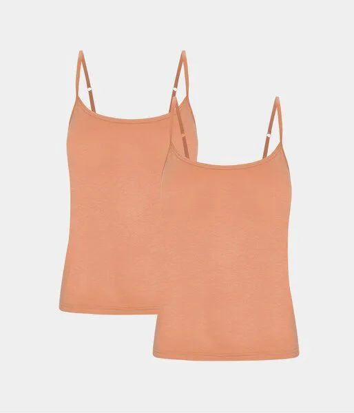 Copenhagen Bamboo 2 Tan Bambus Tops mit dünnen Trägern – Produktbild 1 von 2