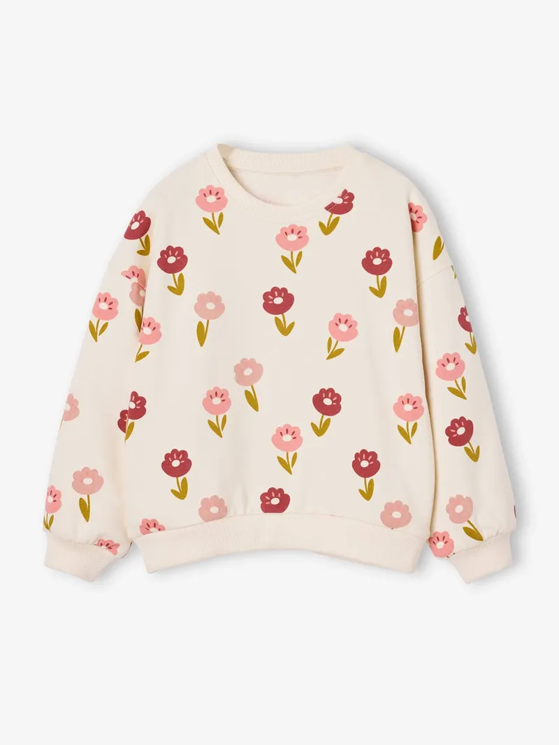 Vertbaudet Bedrucktes Sweatshirt Mädchen, Wollweiß, – Produktbild 3 von 4