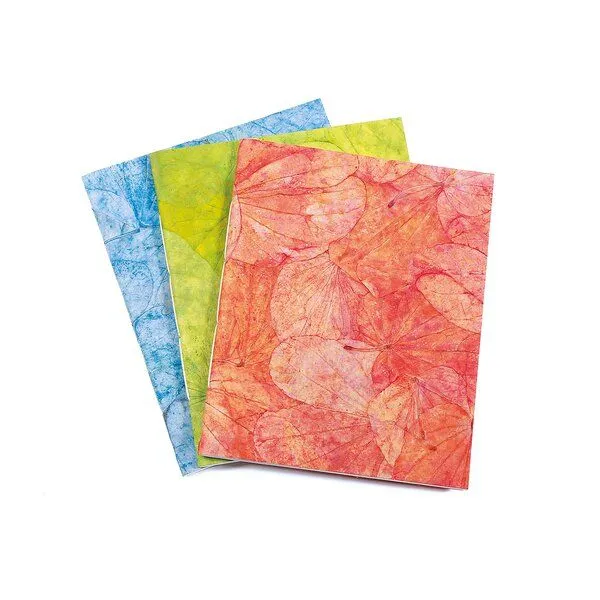 Sundara Sundara Notizbuch "Lotus Pond" aus handgeschöpftem Baumwoll-Papier, Orange, – Produktbild 1 von 2