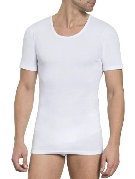 Haasis Bodywear Haasis Bodywear Herren Basic Shirt Rundhals Feinripp 2er Pack, Weiss, – Produktbild 4 von 4