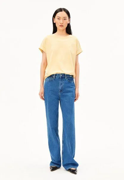 ARMEDANGELS ARMEDANGELS IDAARA Damen T-Shirt aus Bio-Baumwolle, Golden hay, – Produktbild 4 von 4