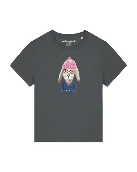 watapparel watapparel T-Shirt Frauen Hase, Anthracite, – Produktbild 1 von 3
