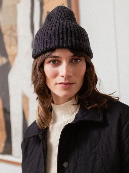 Rotholz Rotholz Mütze - Classic Ribbed Beanie - aus Wolle, Warm anthracite (grau), – Produktbild 2 von 4