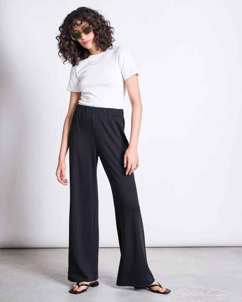 JAN N JUNE JAN 'N JUNE Damen vegan Hose Wide Kiso Schwarz, Schwarz, – Produktbild 1 von 2