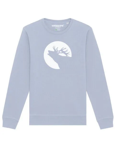 watapparel watapparel Sweatshirt Unisex Röhrender Hirsch, Serene blue, – Produktbild 1 von 4