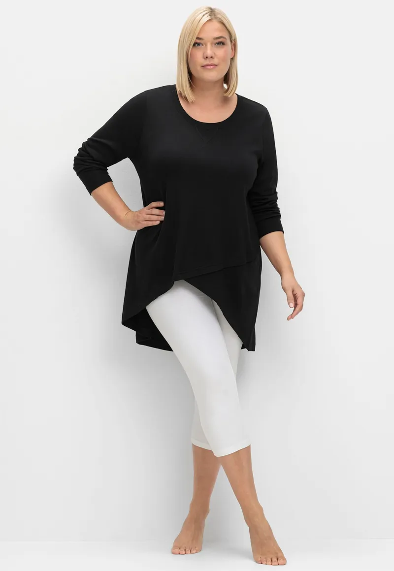 sheego Langarmshirt, Schwarz, – Produktbild 2 von 2