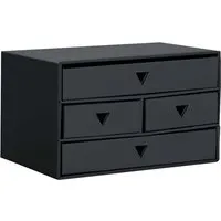 Schubladenbox "Color" aus Karton, 4 Fächer, für DIN A4/A5, schwarz – Produktbild 1 von 1