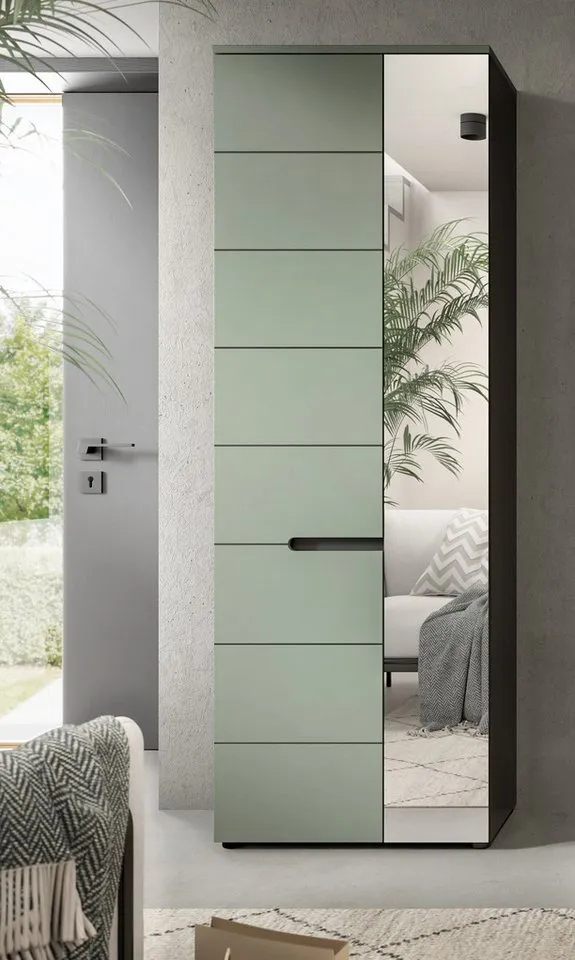 Inn.Furn Garderoben-Set Cooper, (Flurgarderobe in Salbei Grün und Basalt Grau, Komplett-Set 6-teilig), variable Inneneinteilung, Soft-Close-Funktion, Grün, – Produktbild 5 von 5