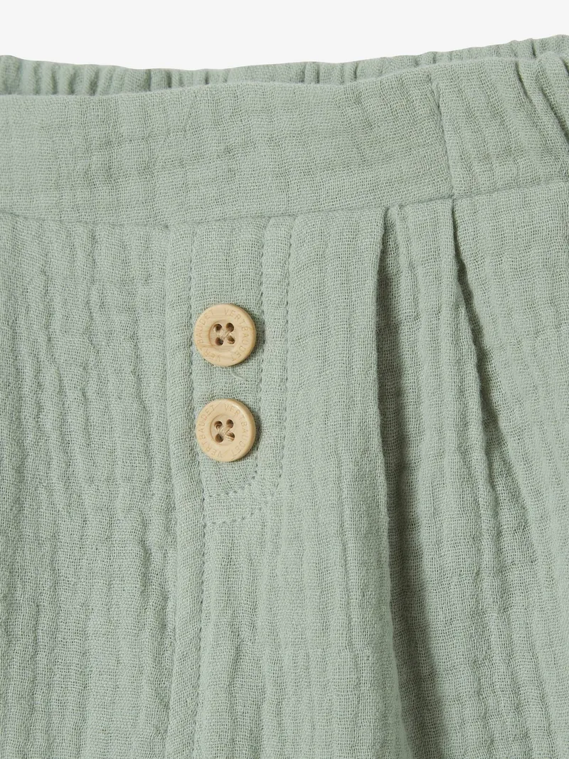 Vertbaudet Baby Hose aus Musselin, Graugrün, – Produktbild 2 von 3