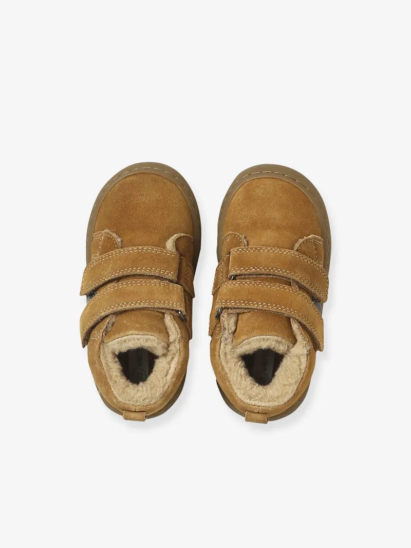 Vertbaudet Baby Mid-Sneakers aus Leder mit Klett, Hellbraun, – Produktbild 4 von 4
