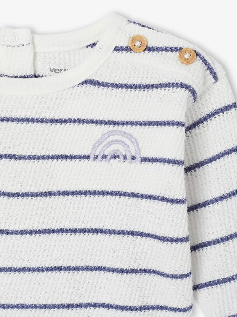 Vertbaudet Baby Shirt aus Waffelpikee, Wollweiß, – Produktbild 2 von 4