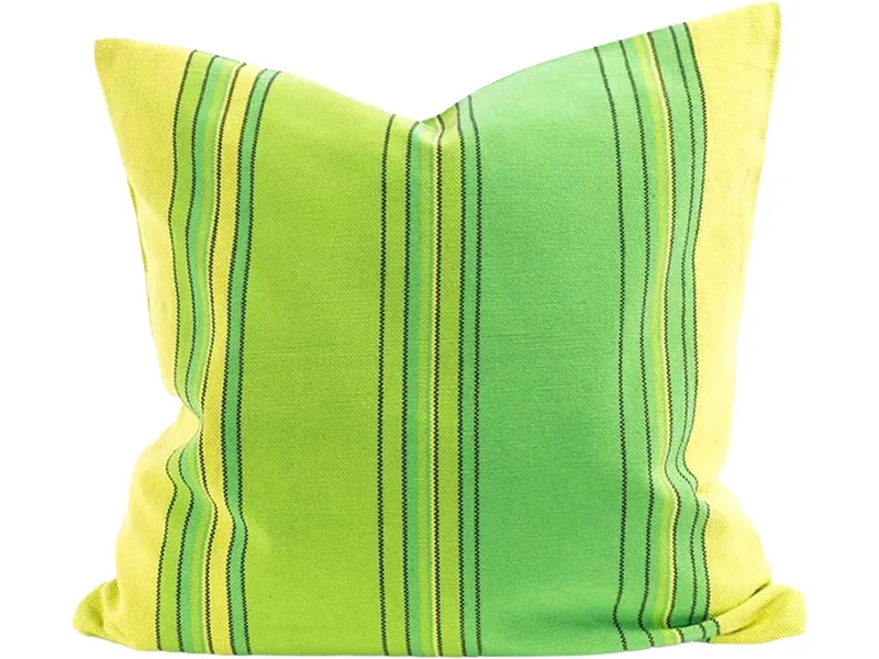HängemattenGlück HängemattenGlück Kissenbezug aus reiner Bio Baumwolle 40x40cm Grüntöne, Lind gestreift (grün, mehrfarbig), – Produktbild 1 von 4