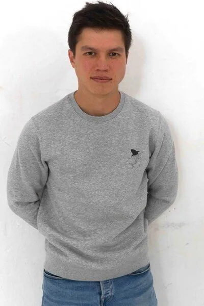 Kultgut Kultgut Biofair - Supersoft Sweatshirt - Pullover / Little Shark, Grau, – Produktbild 2 von 4