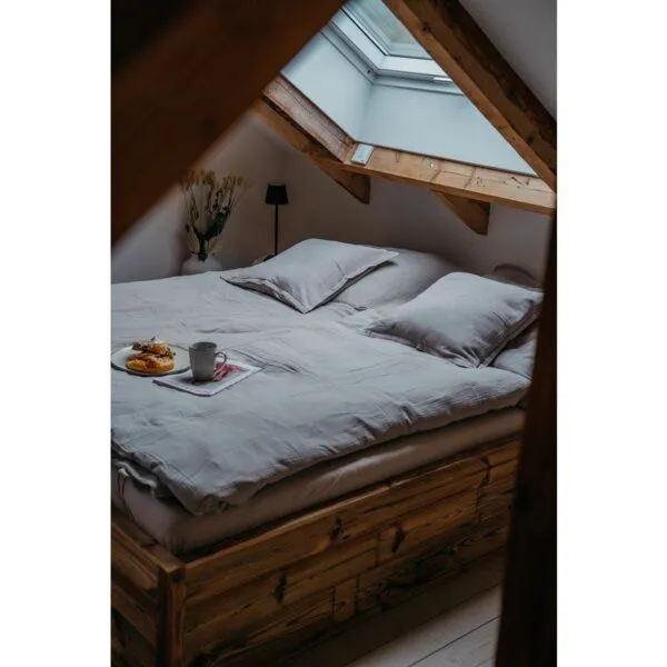 Hutch&Putch Hutch&Putch Musselin Kopfkissenbezug 100% Bio-Baumwolle, Stein, – Produktbild 4 von 4