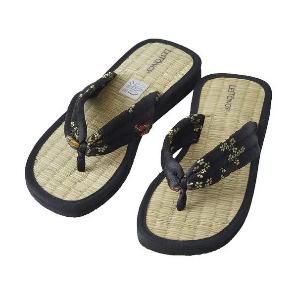 Les Tôngs Les Tôngs Juncus-S Japan vegane Zimtlatschen Flip Flops, Schwarz, – Produktbild 1 von 4