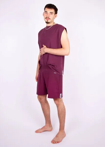 ÆVRIL ÆVRIL Unisex Oversize Shirt // Aubergine Red // Bio-Baumwolle – Produktbild 1 von 4