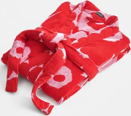 Marimekko Bademantel UNIKKO, Midilänge, Frottier, Kimono-Kragen, Gürtel, 100% Baumwolle, angenehm weich – Produktbild 1 von 1