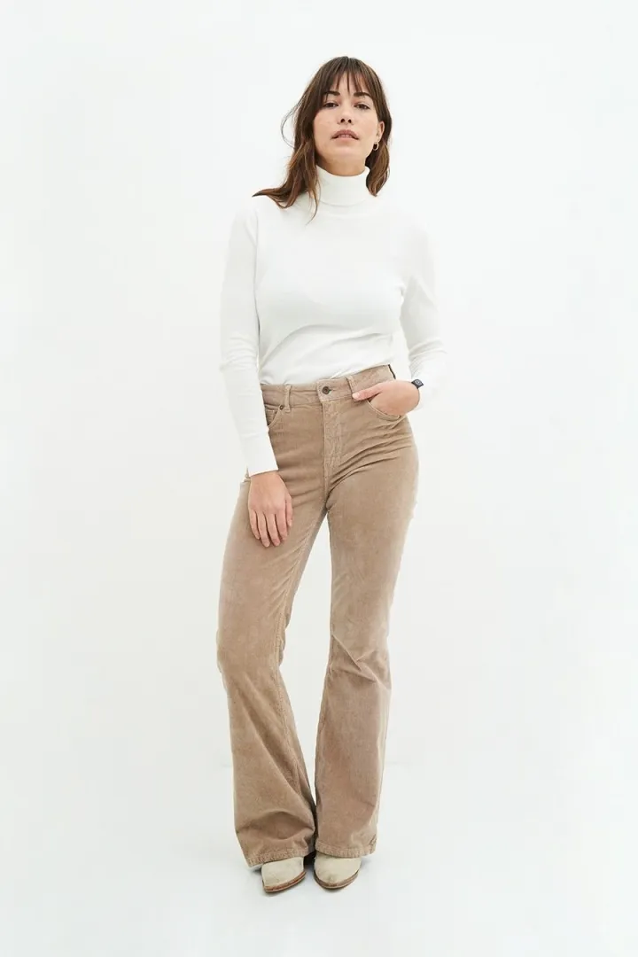 Kuyichi Kuyichi Damen vegan Jeans Flare Lisette Corduroy Sand, Beige, – Produktbild 2 von 2