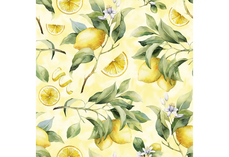 ti-flair Papierserviette, Servietten Papier 33x33cm 3-lagig Zitrone Motiv 20 Stück, Bunt|gelb|grün, – Produktbild 1 von 1