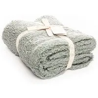 HANS NATUR Baby und Kinder Decke Baumwolle Strick und Plüsch Dino Maße 80 x 100 cm, Blau, grau, – Produktbild 1 von 1