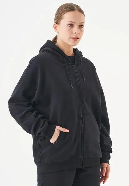 ORGANICATION ORGANICATION ESSENTIALS-JALE- Soft Touch Sweatjacke aus Bio-Baumwolle, Black, – Produktbild 3 von 4