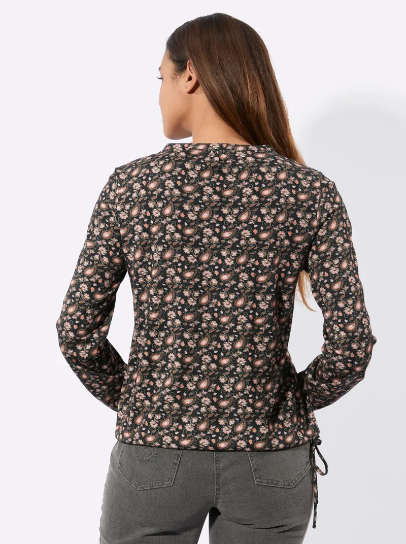 Witt Print-Shirt, Schwarz-papaya-bedruckt, – Produktbild 2 von 2