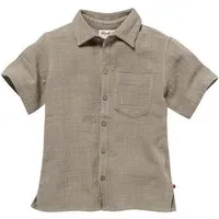 People Wear Organic People Wear Organic Musselin Kurzarm Hemd, grün uni, Bio-Baumwolle – Produktbild 1 von 1