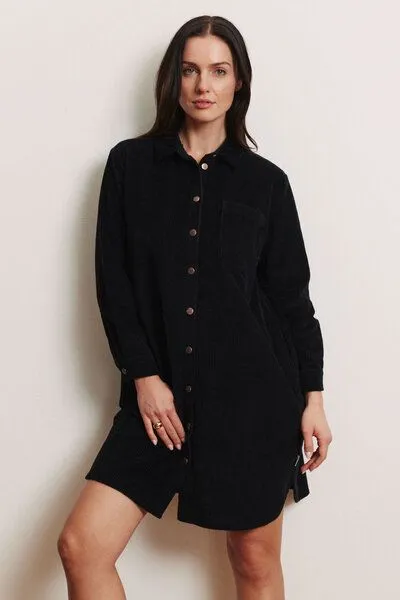 Tranquillo Tranquillo Cordkleid Fritzii aus Biobaumwolle - black / 42 – Produktbild 3 von 6