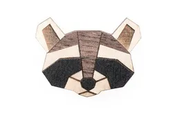 BeWooden BeWooden Brosche aus Holz – Waschbär – Produktbild 1 von 1