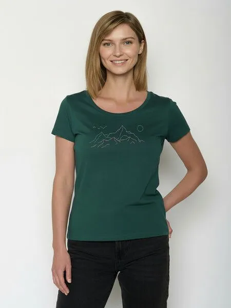 GreenBomb GREENBOMB Nature Contours Loves - Sportliches T-Shirt aus Bio-Baumwolle / hochwertiger Print / GOTS / Fair & Vegan, Türkis (petrolgrün), – Produktbild 1 von 4