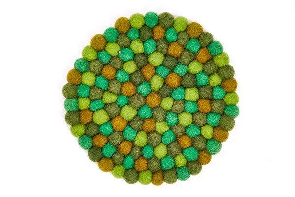 short'n'pietz short'n'pietz handgefilzter Topfuntersetzer aus Filzkugeln, Grün, – Produktbild 1 von 4