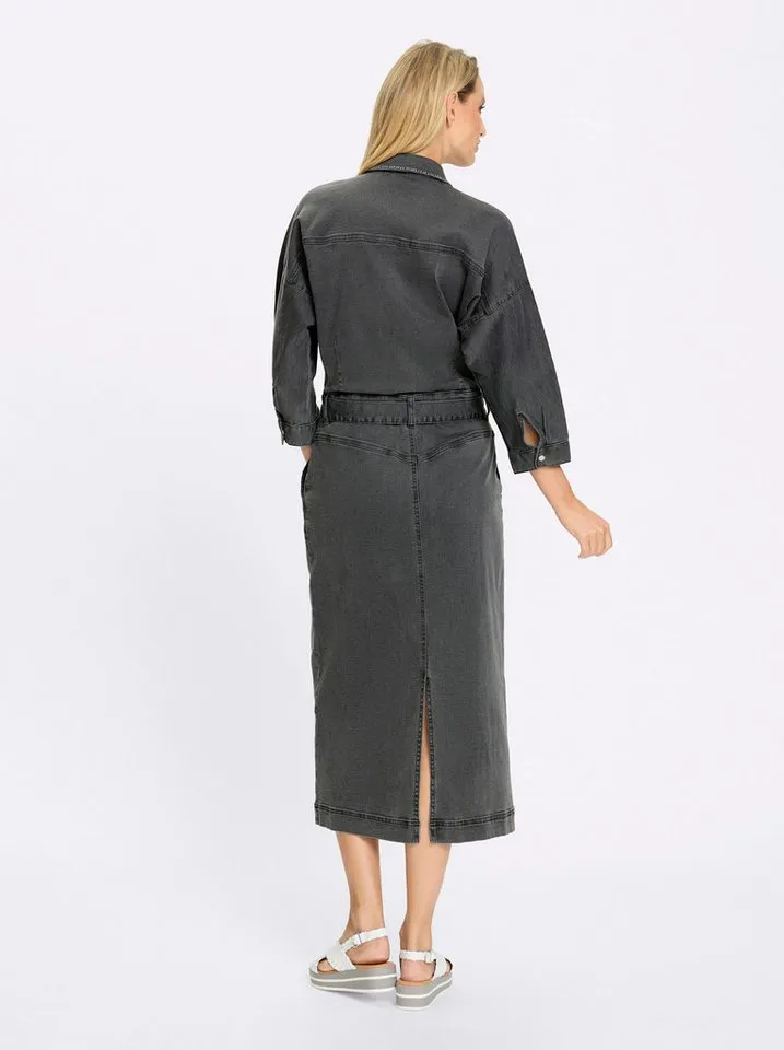 heine heine Etuikleid Jeans-Kleid 3/4-Arm, Grau, – Produktbild 3 von 5