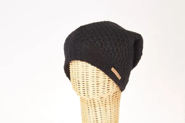 short'n'pietz short'n'pietz Schurwollmütze mit Wabenmuster, Schwarz, – Produktbild 1 von 1