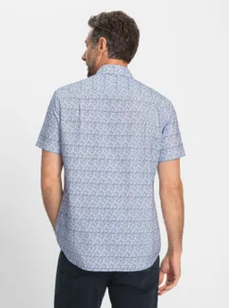 Catamaran Kurzarmhemd jeansblau-weiß-gemustert – Produktbild 1 von 1