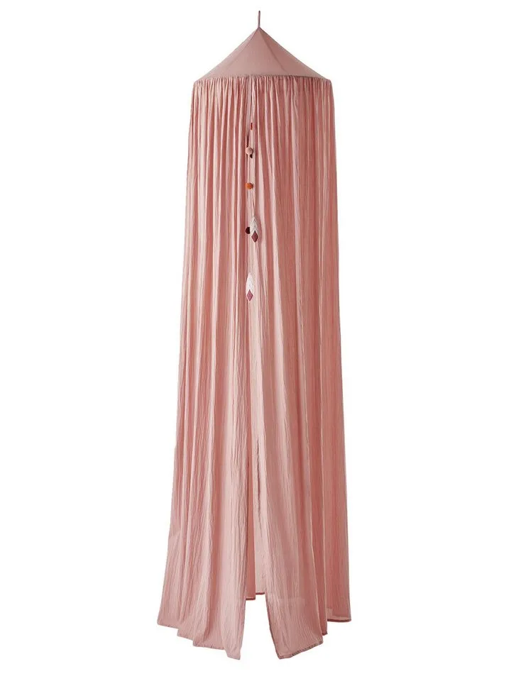Vertbaudet Vertbaudet Betthimmel Kinder Betthimmel Baumwolle, 300cm, Gelb|rosa, – Produktbild 1 von 2
