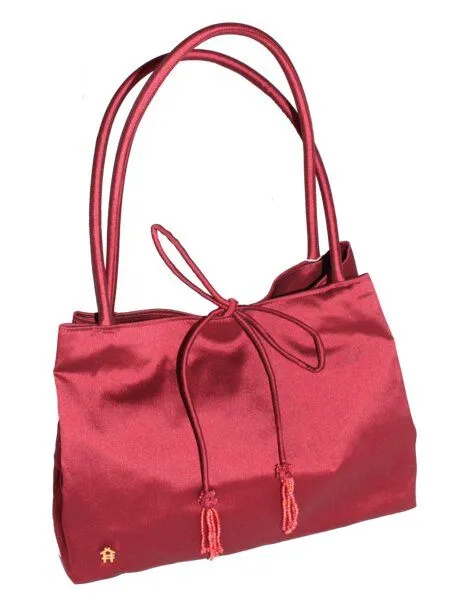 Schönes aus Indochina Schönes aus Indochina Handtasche mit Quasten aus Seide, Petrol, – Produktbild 2 von 3