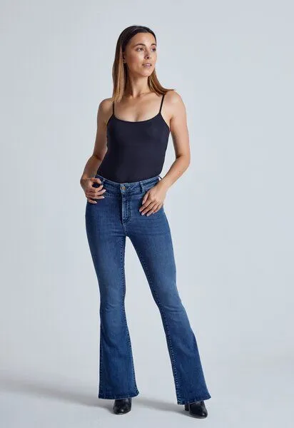 Flax and Loom Flax and Loom Schlaghose Skinny Fit Modell: Mavis, Azure (blau), – Produktbild 2 von 5