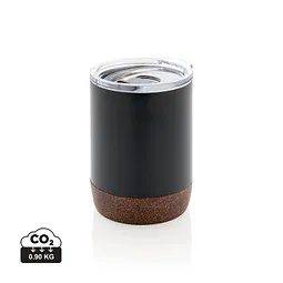 XD Collection XD COLLECTION Kleine Vakuum-Kaffeetasse aus RCS rSteel & Kork, schwarz – Produktbild 1 von 1