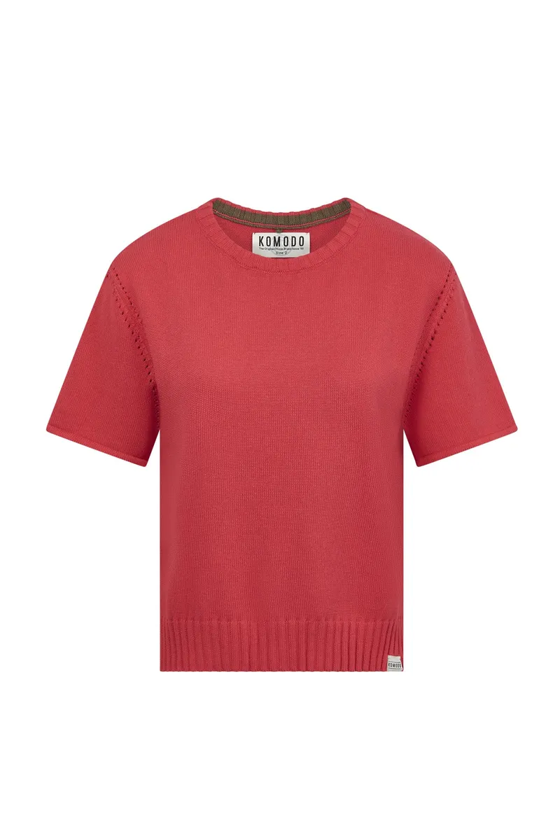 KOMODO KOMODO Damen vegan Pullover Stevie Soft Rot, Hellrot, – Produktbild 1 von 1