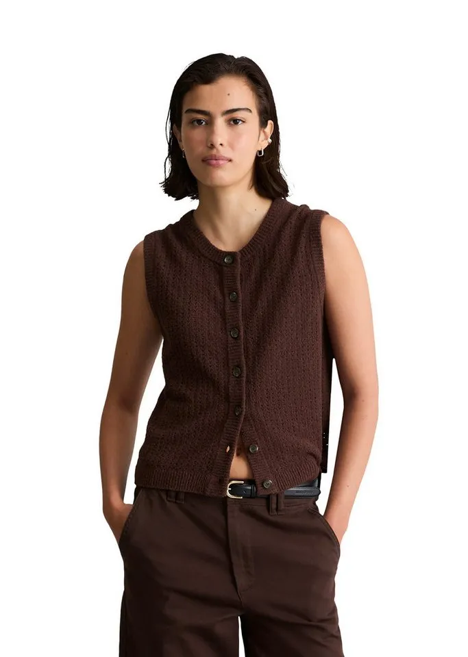 Marc O'Polo DENIM Strickweste aus weichem Organic Cotton-Mix, Rot, – Produktbild 1 von 5