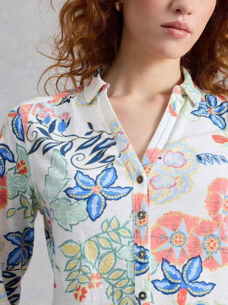 White Stuff Jerseybluse Annie - 50, Elfenbein print, – Produktbild 3 von 4