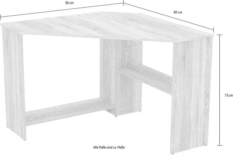 Home affaire Schreibtisch RINO, Breite 80 cm, Eckschreibtisch im modernen Design, Beige, – Produktbild 4 von 5