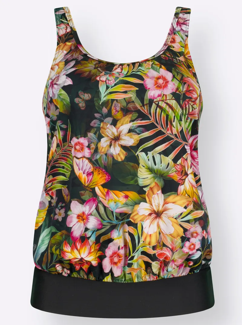 feel good Oversized-Tankini-Top bunt-bedruckt, Bunt-bedruckt, – Produktbild 1 von 3