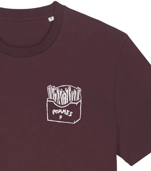 päfjes päfjes Pommes / Honigdachs mag Pommes Frittes - Fair Wear Unisex Männer Bio T-Shirt, Red brown (braun), – Produktbild 2 von 4