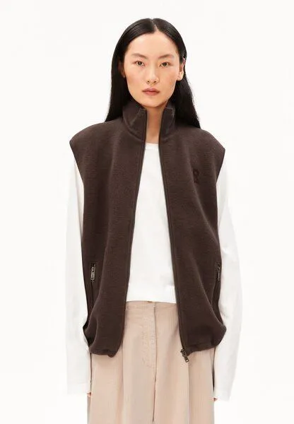 ARMEDANGELS ARMEDANGELS COTTON FLEECE Damen Weste aus Bio-Baumwolle, Claystone, – Produktbild 1 von 4