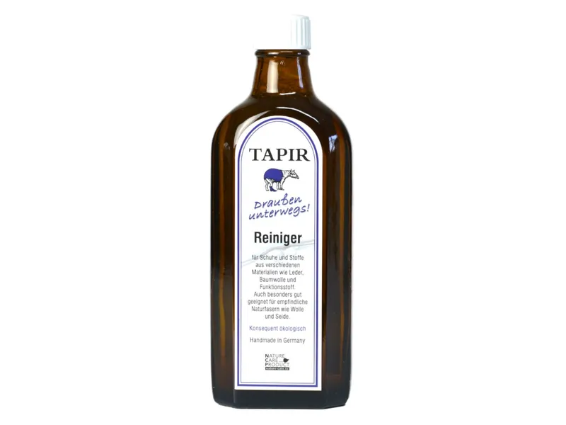 Tapir Draußen unterwegs Reiniger für Schuhe und Textilien 200 ml in der Glasflasche – Produktbild 1 von 2