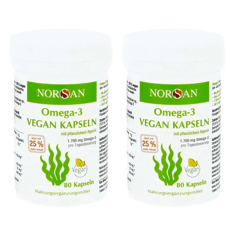 NORSAN Norsan Omega-3 Vegan Algenöl Kapseln 2er Pack – Produktbild 1 von 1