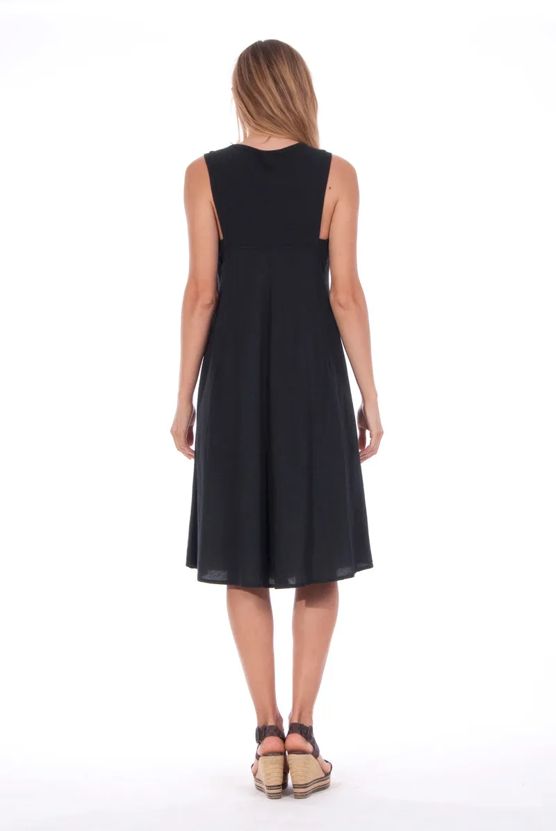 RAVENS VIEW IBIZA RAVENS VIEW IBIZA Damen vegan Kleid Musa Schwarz, Schwarz, – Produktbild 1 von 2
