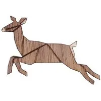 BeWooden BeWooden Jumping Doe Holzbrosche – handgefertigter, nachhaltiger Schmuck aus Holz – Produktbild 1 von 1